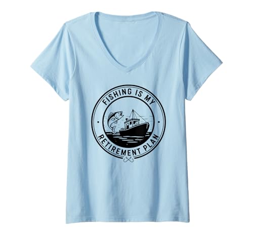 Damen Angebot für den Ruhestandsplan zum Angeln T-Shirt mit V-Ausschnitt Damen Angebot für den Ruhestandsplan zum Angeln T-Shirt mit V-Ausschnitt von Retired Fishing Humor Retirement Saying