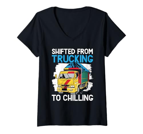 Damen Pensionierter Trucker, Rentner, LKW-Fahrer, Ruhestandsfeier T-Shirt mit V-Ausschnitt Damen Pensionierter Trucker, Rentner, LKW-Fahrer, Ruhestandsfeier T-Shirt mit V-Ausschnitt von Retired Trucker Pensioner Truck Driver Retirement