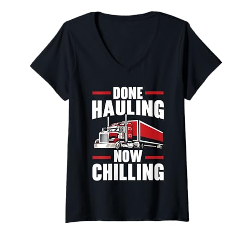Damen Pensionierter Trucker, Rentner, LKW-Fahrer, Ruhestandsfeier T-Shirt mit V-Ausschnitt Damen Pensionierter Trucker, Rentner, LKW-Fahrer, Ruhestandsfeier T-Shirt mit V-Ausschnitt von Retired Trucker Pensioner Truck Driver Retirement
