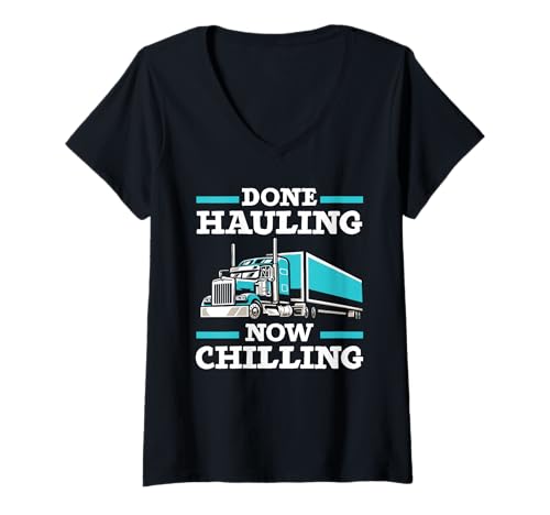 Damen Pensionierter Trucker, Rentner, LKW-Fahrer, Ruhestandsfeier T-Shirt mit V-Ausschnitt Damen Pensionierter Trucker, Rentner, LKW-Fahrer, Ruhestandsfeier T-Shirt mit V-Ausschnitt von Retired Trucker Pensioner Truck Driver Retirement