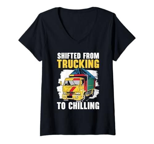 Damen Pensionierter Trucker, Rentner, LKW-Fahrer, Ruhestandsfeier T-Shirt mit V-Ausschnitt Damen Pensionierter Trucker, Rentner, LKW-Fahrer, Ruhestandsfeier T-Shirt mit V-Ausschnitt von Retired Trucker Pensioner Truck Driver Retirement