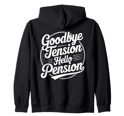 Goodbye Tension Hello Pension Lustig Ruhestand Männer Frauen Kapuzenjacke Goodbye Tension Hello Pension Lustig Ruhestand Männer Frauen Kapuzenjacke von Retirement Peace Funny Retirement Retiree Joke