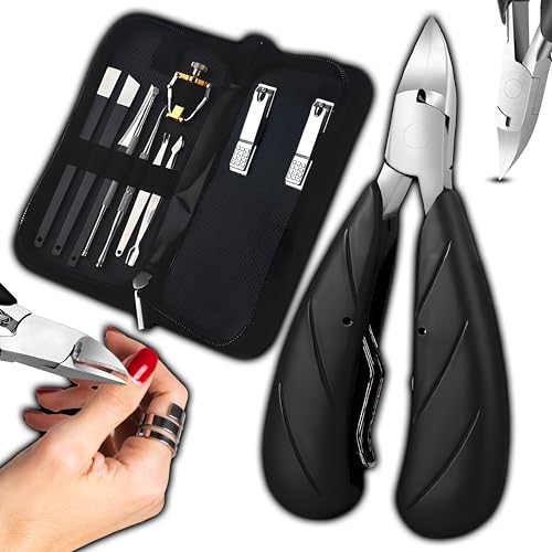 Retoo Maniküre Set 11 Teiliges Nagelknipser Nagelpflegeset Pediküre Nagelset für Damen und Herren Edelstahl Leder Etui Tragbarer Zubehörset Pflege Werkzeuge Nagelhautknipser Handlich Schwarz von Retoo