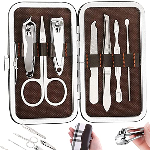 Retoo Maniküre Set 7-Teiliges Nagelknipser Maniküre Pediküre Set Alltäglich Nagelschere Set Nagelpflegeset Professionelle Nagelset Nageletui Damen Männer Fingernagel Pflege Set für Reise von Retoo