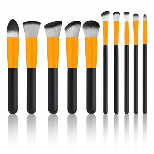 Retoo Pinselset Makeup Schminkpinsel Set 10 Stück, Professionelles Make-Up-Pinsel-Set, Augenpinsel, Ideal für Puder, Cremige oder Flüssige, Eyeshadow Eyeliner Gesichtspuder, Schwarz von Retoo