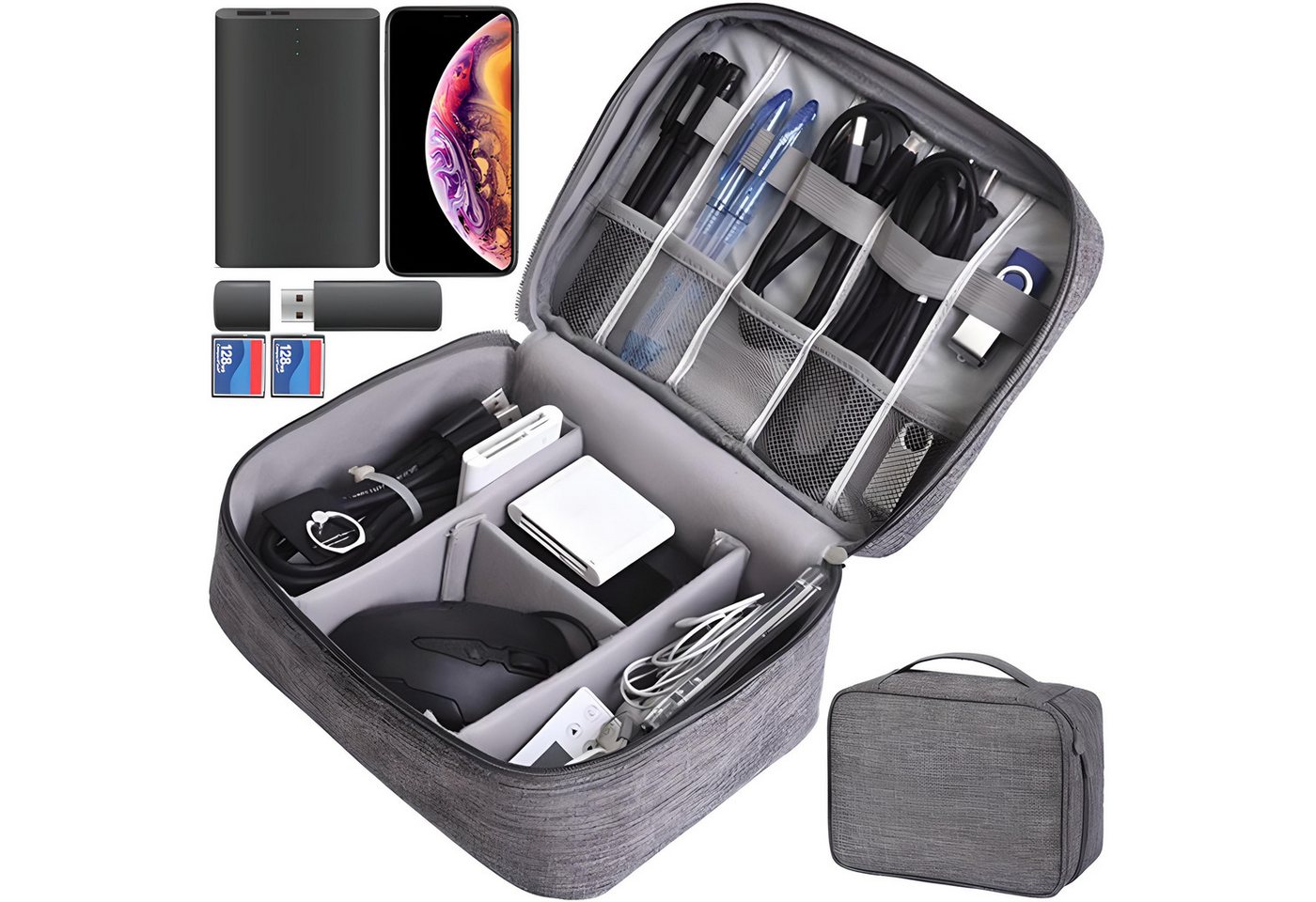 Retoo Taschenorganizer Kabel Elektronik Zubehör Tasche Reise Organizer Aufbewahrungtasche (Set, Zubehör Tasche, Benutzerhandbuch auf Deutsch) von Retoo