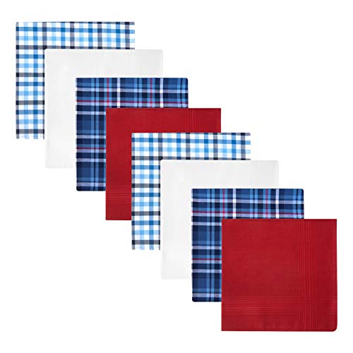 Retreez 8 Stück Reine Baumwolle Gemischte Taschentücher für Herren Geschenkset - Gemischte Set A5A002 von Retreez