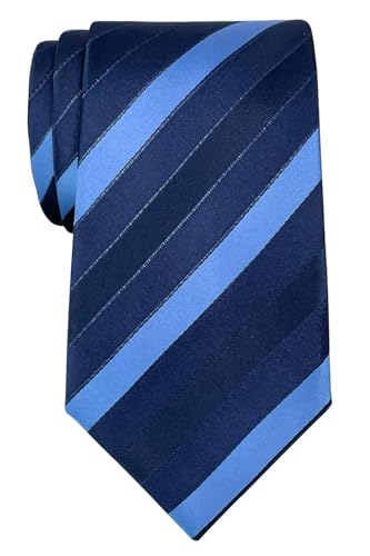Retreez Herren Gewebte Krawatte Drei Farben Gestreifte 8 cm - marineblau von Retreez