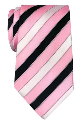 Retreez Herren Gewebte Krawatte Drei Farben Gestreifte 8 cm - rosa und schwarz von Retreez