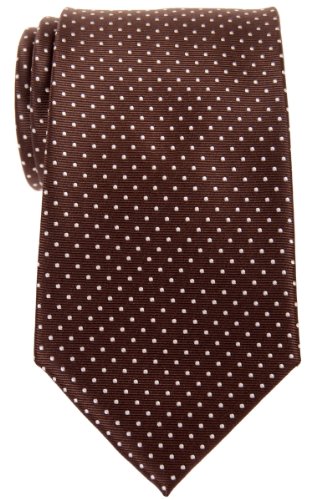 Retreez Herren Gewebte Krawatte Heutig Kleinen Punkt-Muster 8 cm - dunkelbraun mit weiß punkten von Retreez