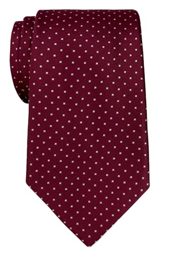 Retreez Herren Gewebte Krawatte Kleinen Punkten 8 cm - weinrot mit rosa punkten von Retreez