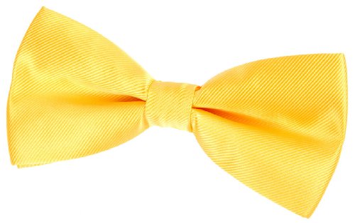 Retreez Herren Gewebte einfarbig vorgebundene Fliege 13 cm - gelb von Retreez