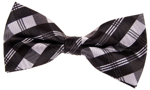 Retreez Herren Gewebte vorgebundene Fliege Tartan Plaid Muster 13 cm - schwarz und grau von Retreez