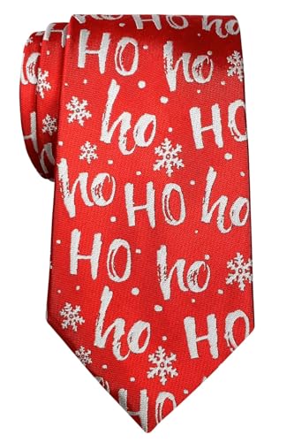 Retreez Herren-Krawatte mit Schneeflockenmuster, Mikrofaser, 8 cm - Rot - Einheitsgröße von Retreez