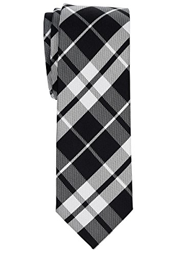 Retreez Herren Prämie Schmale Gewebte Krawatte Plaid Kariert 5 cm - schwarz von Retreez