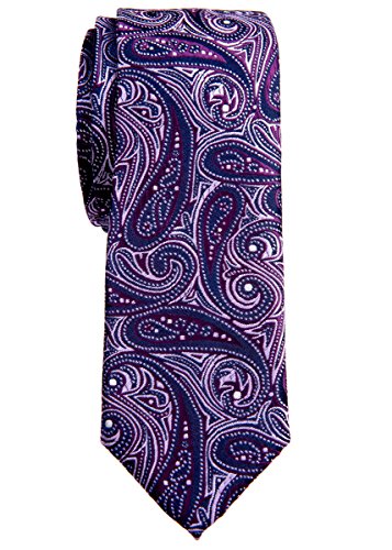 Retreez Herren Schmale Gewebte Krawatte Elegante Paisley Kunst Muster 5 cm - violett von Retreez