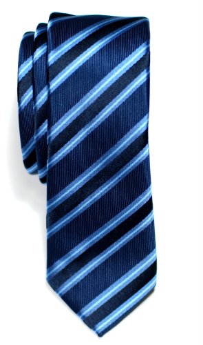 Retreez Herren Schmale Gewebte Krawatte Preppy Gestreifte 5 cm - blau von Retreez