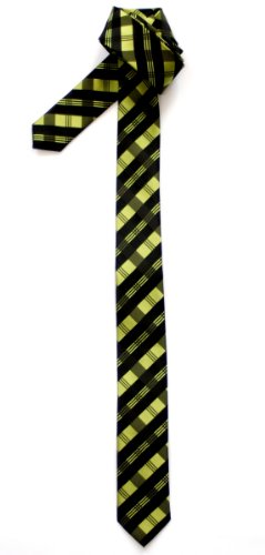 Retreez Herren Schmale Gewebte Krawatte Tartan Plaid Muster 5 cm - grün und schwarz von Retreez