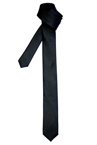 Retreez Herren Schmale Gewebte Krawatte Textur Gestreifte 5 cm - schwarz von Retreez