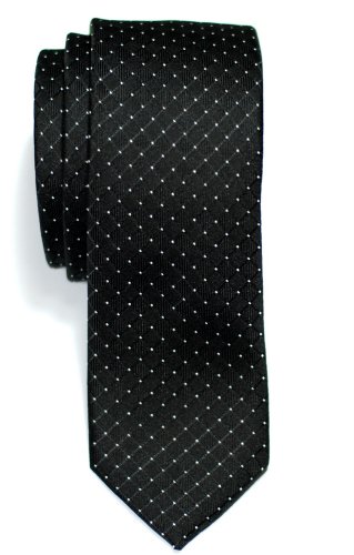 Retreez Herren Schmale Gewebte Krawatte Textur Karo 5 cm - schwarz von Retreez