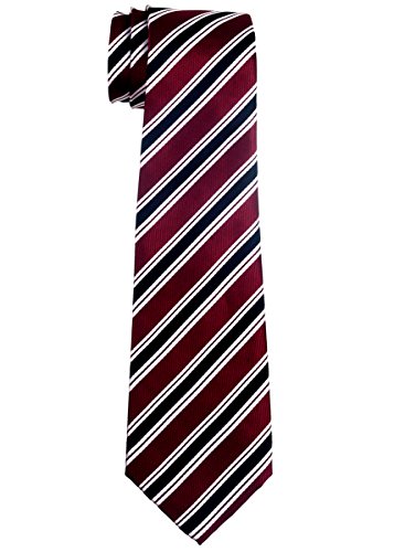 Retreez Jungen Gewebte Krawatte Preppy Gestreifte - 8-10 Jahre - rot und marineblau von Retreez