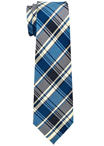 Retreez Jungen Gewebte Krawatte Retro Plaid Karo - 8-10 Jahre - blau und grau und khaki von Retreez