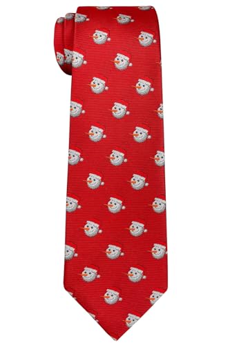 Retreez Jungen Gewebte Weihnachten Krawatte Schneemann - 8-10 Jahre - rot, von Retreez