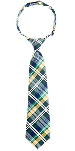 Retreez Jungen Gewebte vorgebundene Krawatte Elegante Tartan Plaid Karo - dunkelgrün und gelb und marineblau - 4-7 Jahre von Retreez