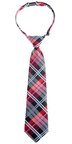 Retreez Jungen Gewebte vorgebundene Krawatte Elegante Tartan Plaid Karo - schwarz und rot - 24 Monate – 4 Jahre von Retreez