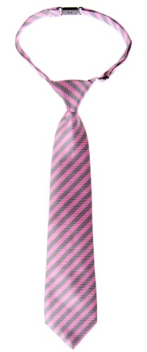 Retreez Jungen Gewebte vorgebundene Krawatte Gestreifte - rosa und grau - 4-7 Jahre von Retreez