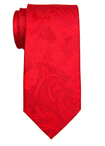 Retreez Klassische Herren Prämie Gewebte Krawatte Paisley Muster 8 cm - rot von Retreez