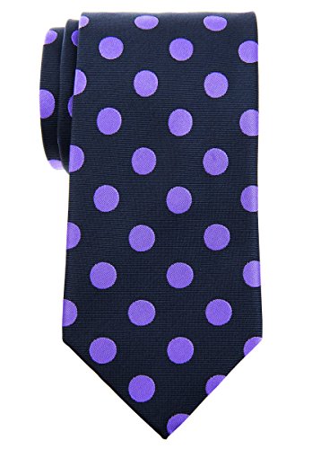 Retreez Klassische Herren Prämie Gewebte Krawatte Polka-Punkt-Muster 8 cm - grau mit violett punkten von Retreez
