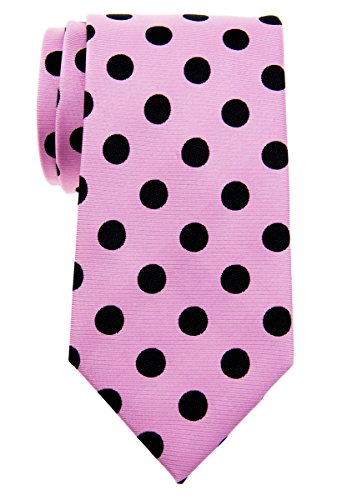 Retreez Klassische Herren Prämie Gewebte Krawatte Polka-Punkt-Muster 8 cm - rosa mit schwarz punkten von Retreez