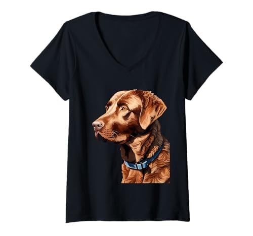 Damen Maryland Retriever Hunderasse T-Shirt mit V-Ausschnitt von Retriever Dog Gifts and Sporting Dog Tees taiche
