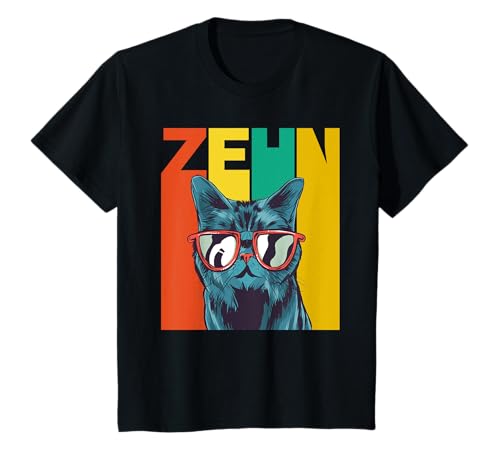 10. Geburtstag Katze Jungen Mädchen Endlich 10 Jahre T-Shirt 10. Geburtstag Katze Jungen Mädchen Endlich 10 Jahre T-Shirt von Retro 10. Geburtstag Geschenke