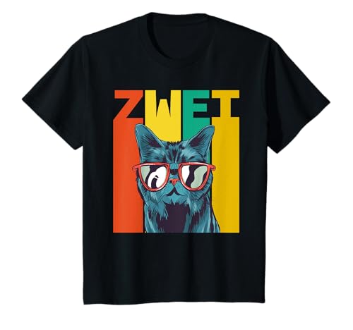 Kinder 2. Geburtstag Katze Jungen Mädchen Endlich 2 Jahre T-Shirt Kinder 2. Geburtstag Katze Jungen Mädchen Endlich 2 Jahre T-Shirt von Retro 2. Geburtstag Geschenke