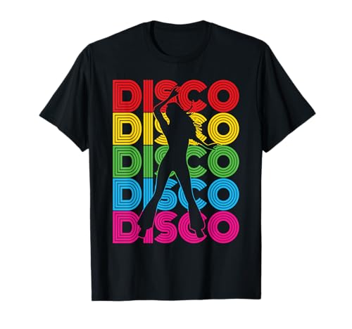 Disco Outfit Damen | 70er & 80er Jahre Kostüm, Tanzparty, Disco T-Shirt von Retro 70's & 80's Theme Party Vintage Dance Gifts