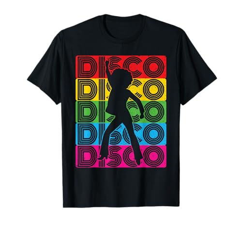 Retro 70's & 80's Theme Party Vintage Dance Gifts Disco Outfit Damen 70er & 80er Jahre Kostüm Tanzen Party Disco T-Shirt Schwarz S EU Klein Regulär Small von Retro 70's & 80's Theme Party Vintage Dance Gifts