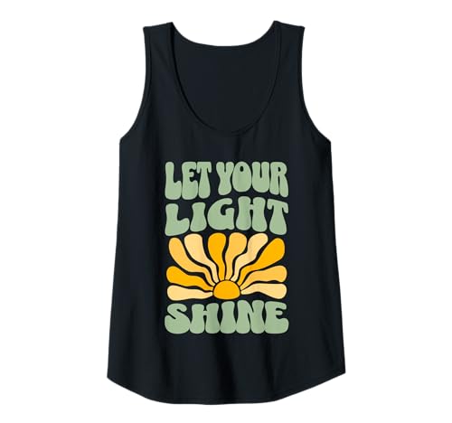 Damen Let Your Light Shine Retro 70er Jahre Boho Inspiration Sonne Grafik Tank Top Damen Let Your Light Shine Retro 70er Jahre Boho Inspiration Sonne Grafik Tank Top von Retro 70s Designs for Women Girls Teens