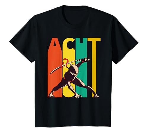 8. Geburtstag Ninja Jungen Mädchen Endlich 8 Jahre T-Shirt von Retro 8. Geburtstag Geschenke
