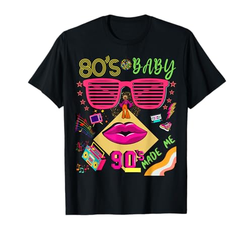 Retro 80er Jahre Baby 90er Jahre Made Me Vintage 80er 90er Jahre für Damen Mädchen T-Shirt von Retro 80s Baby 90s Made Me Vintage 80's 90's Lover