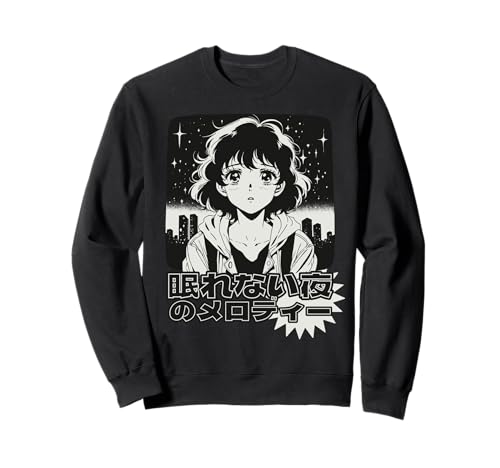 Retro Anime Girl 80er 90er Jahre Japanische Manga City Pop Aesthetic Sweatshirt Retro Anime Girl 80er 90er Jahre Japanische Manga City Pop Aesthetic Sweatshirt von Retro Aesthetic Anime Sadcore for Women Men Teens