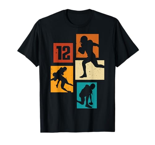 12. Geburtstag Jungs Retro American Football Spieler T-Shirt 12. Geburtstag Jungs Retro American Football Spieler T-Shirt von Retro American Football Geburtstag Junge Geschenk