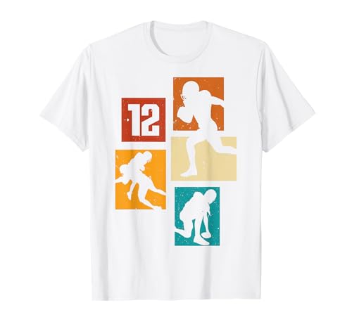 12. Geburtstag Jungs Retro American Football Spieler T-Shirt 12. Geburtstag Jungs Retro American Football Spieler T-Shirt von Retro American Football Geburtstag Junge Geschenk