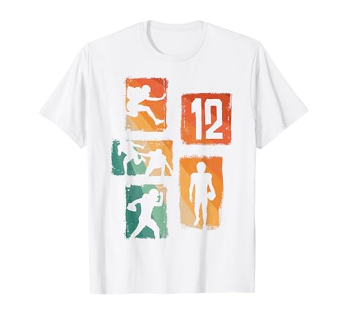 12. Geburtstag Jungs Retro American Football Spieler T-Shirt 12. Geburtstag Jungs Retro American Football Spieler T-Shirt von Retro American Football Geburtstag Junge Geschenk