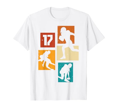 17. Geburtstag Jungs Retro American Football Spieler T-Shirt 17. Geburtstag Jungs Retro American Football Spieler T-Shirt von Retro American Football Geburtstag Junge Geschenk