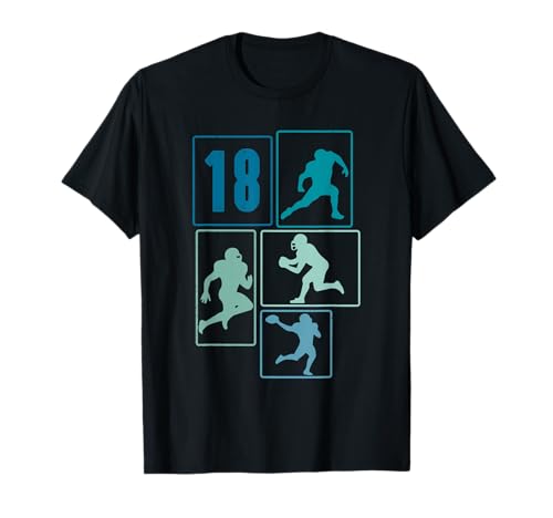 18. Geburtstag Jungs Retro American Football Spieler T-Shirt von Retro American Football Geburtstag Junge Geschenk