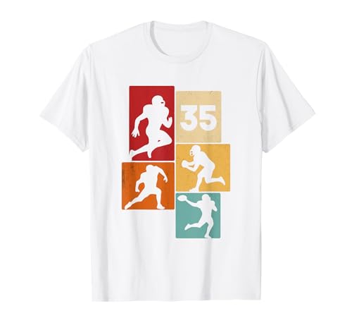 35. Geburtstag Jungs Retro American Football Spieler T-Shirt von Retro American Football Geburtstag Junge Geschenk