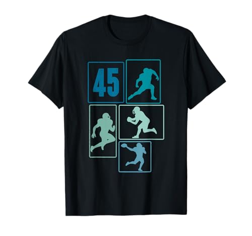 45. Geburtstag Jungs Retro American Football Spieler T-Shirt von Retro American Football Geburtstag Junge Geschenk