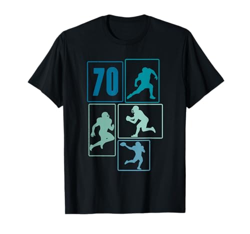 70. Geburtstag Jungs Retro American Football Spieler T-Shirt von Retro American Football Geburtstag Junge Geschenk
